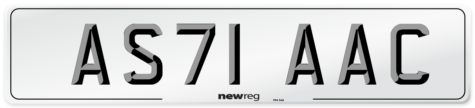 AS71 AAC Number Plate from New Reg